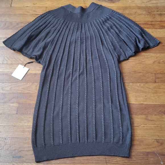 Calvin Klein Cable Knit V-Neck Sweater Dress - Picture 5 of 7